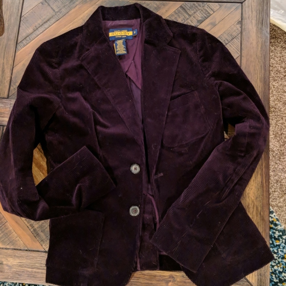 Ralph Lauren Dark Purple Corduroy Blazer - Size 0